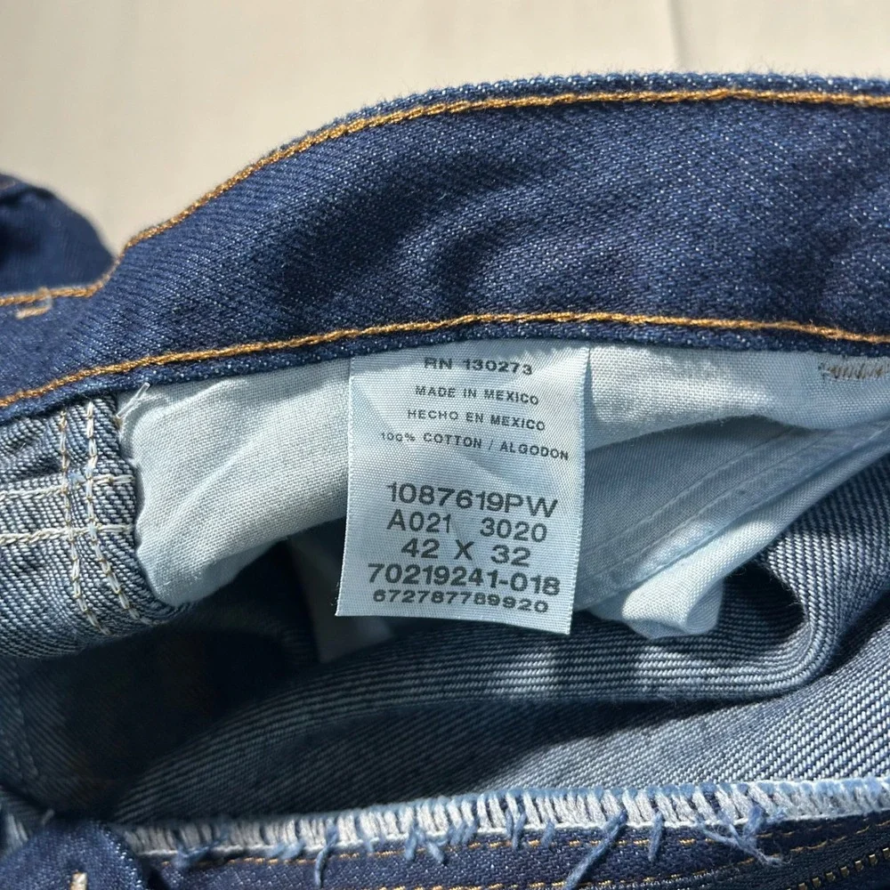 Wrangler Rustler Jeans Regular Fit Mens 42x32 Blue Heavyweight‎ Denim Workwear
